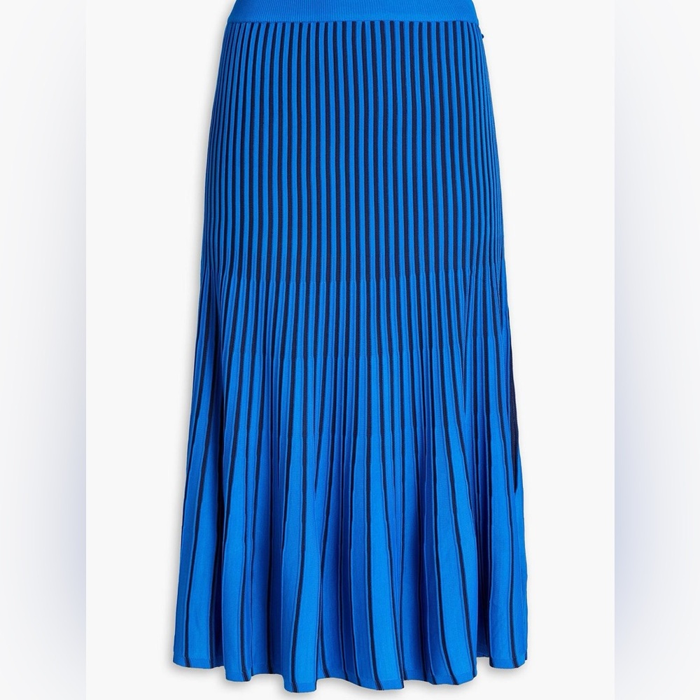 Amur Jena blue striped midi spring skirt size small- tuckernuck!